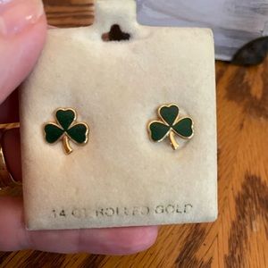 Green clover earrings from Ireland.